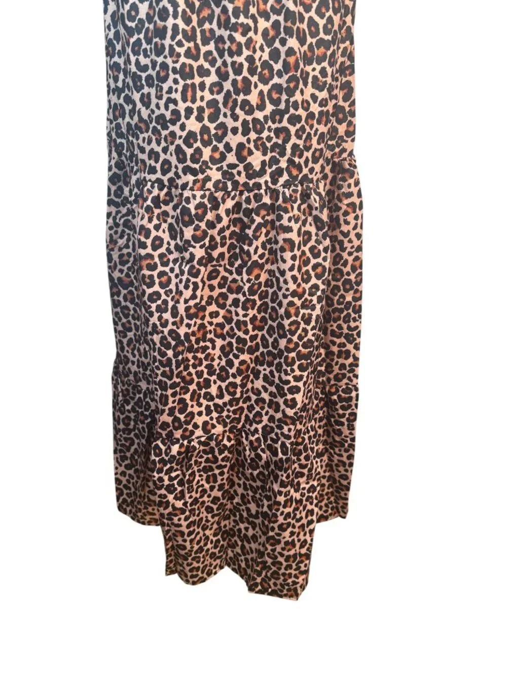 NEW Leopard M Print Boho Halter Maxi Dress Butterfly Detail Sleeveless - Picture 12 of 16